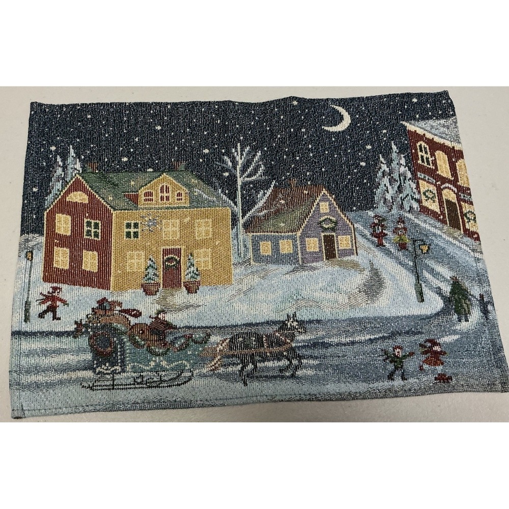 Pair‎ of 29"x13" Winter Holiday Tapestry Placemats